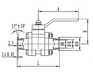 Клапан вакуумный шаровой с ручным приводом и быстросъемным фланцем GU-50/KF